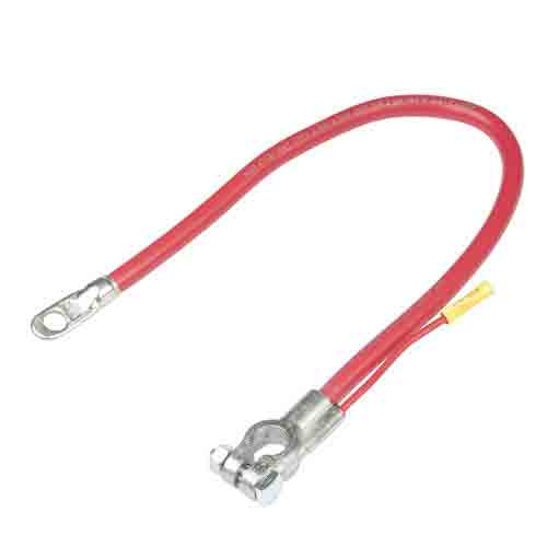 1/0 Awg HD welding Cable Top Post 3 FT RED W/ AUX LEAD BATTERY TOP POST CABLE 