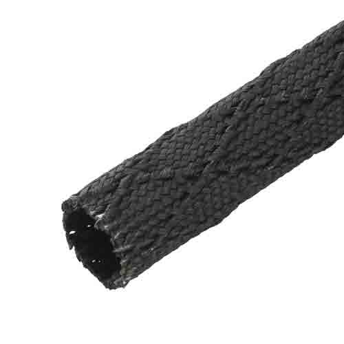 1/4-7/8 Fiberglass, High-Temp Braided Loom - Black, 50 Feet