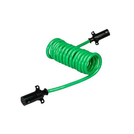 TR-1001-1 2/10 1/8 Gauge Cable FIT 7-Way ABS Straight Cable 15 Ft Trailer Electrical Power Cord Green 4/12 
